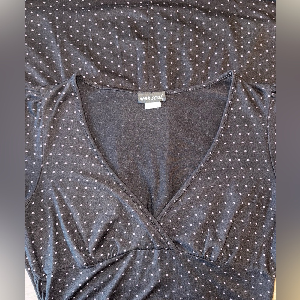 Wet Seal Black Dress with Pink Dots